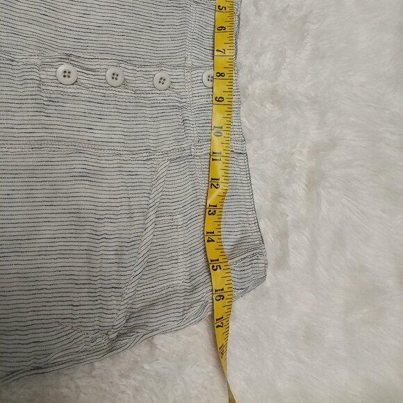 Free People Women's White and Black Stripped Linen Blend Pants Size 8 - Picture 4 of 8